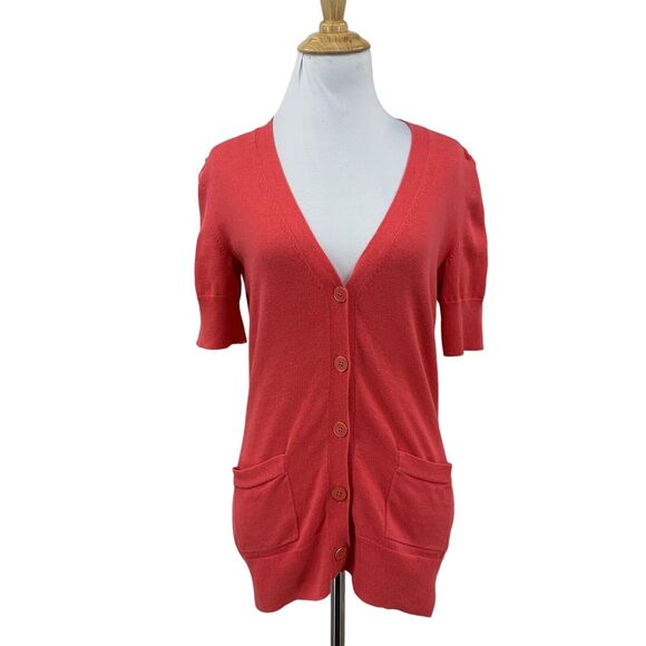 Lilly Pulitzer Cardigan Womens XS Extra Small Watermelon Silk Blend Mid Sleeve - Picture 1 of 10
